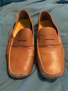 Cole Haan Men Prep Penny Slip On Loafers Size US 10.5 W Brown Leather Academia